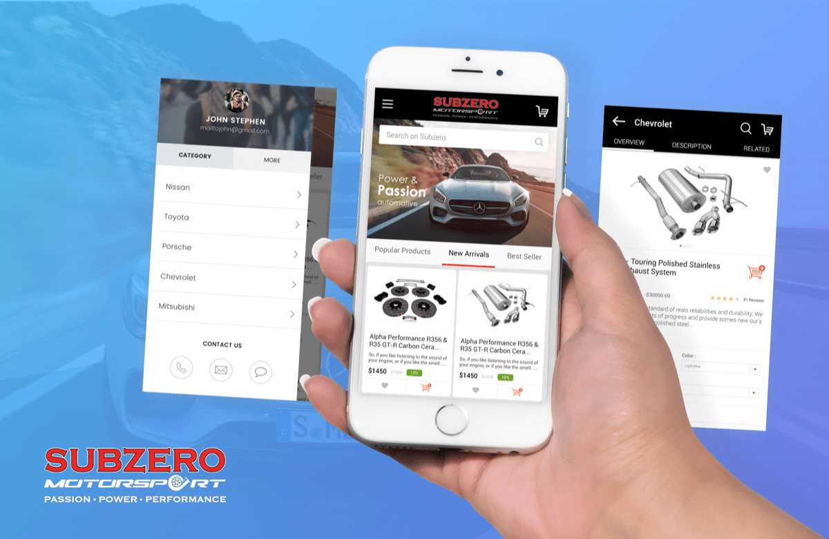 Subzero MotorSports mcommerce application