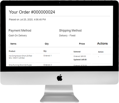 Notification alerts for customized order