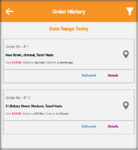 delivery partner order history
