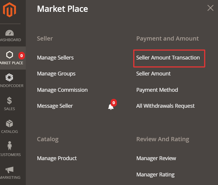 seller amount transactions